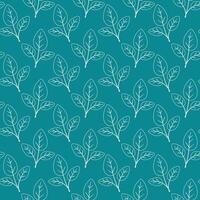 Hand drawn floral pattern design. Simple ornament with plant and leaf. vector
