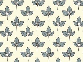 Hand drawn floral pattern design. Simple ornament with plant and leaf. vector