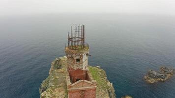 An old ruined lighthouse on Askold Island in the East Sea video