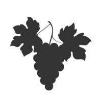 Silhouette of bunch of grapes, on white background. Element design, logo, icon. vector