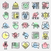 Icon set of usa election. USA general election elements. Icons in color spot style. Good for prints, posters, infographics, etc. vector