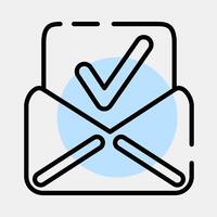 Icon absentee voting. USA general election elements. Icons in color spot style. Good for prints, posters, infographics, etc. vector