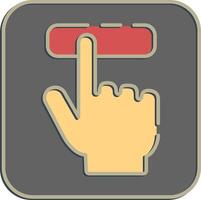 Icon hand pressing a button. USA general election elements. Icons in embossed style. Good for prints, posters, infographics, etc. vector