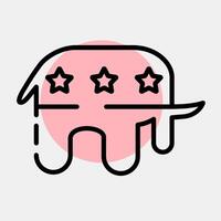 Icon elephant. USA general election elements. Icons in color spot style. Good for prints, posters, infographics, etc. vector