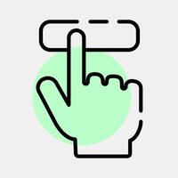 Icon hand pressing a button. USA general election elements. Icons in color spot style. Good for prints, posters, infographics, etc. vector