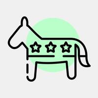 Icon donkey. USA general election elements. Icons in color spot style. Good for prints, posters, infographics, etc. vector