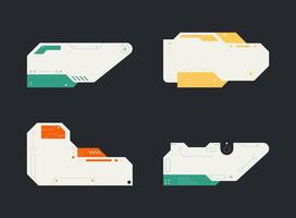 Futuristic element. Cyberpunk decals set. Hud interface design . vector