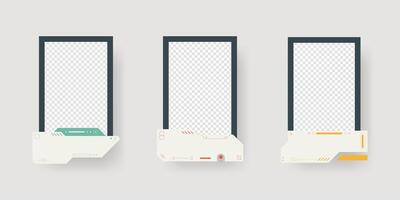 Abstract sci-fi frame template. Cyberpunk style. Game card frame mockup template design. vector