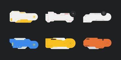 Futuristic element. Cyberpunk decals set. Hud interface design . vector