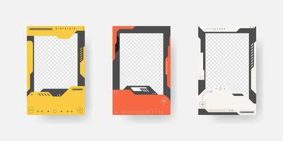 Abstract sci-fi frame. Hud interface design style. Digital futuristic frame element. Cyberpunk style. Design for banner, card, player card game, background. vector