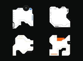Futurist element. Cyberpunk sticker set. HUD futuristic frame design. vector