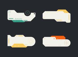 Futuristic element. Cyberpunk decals set. Hud interface design . vector