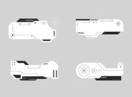 Futuristic element. Cyberpunk decals set. Hud interface design . vector