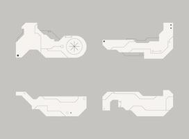 Futuristic element. Cyberpunk decals set. Hud interface design . vector