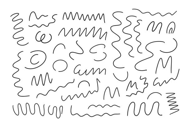 Abstract thin curly lines set in random order doodle outline simple hand drawn illustration, tangled thin scribble element, linear icon