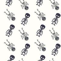 Funny skeletons. Monochrome halloween pattern with skeletons. Halloween backgrounds, seamless pattern. vector