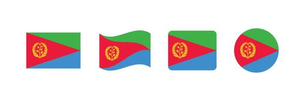 Eritrea flag. Set of Eritrea Flags Collection. vector
