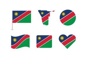 Namibia flag. Set of Namibia Flags Collection. vector