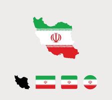 Iran flag. Set of Iran Flags Collection. vector
