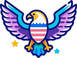 an eagle with a usa flag on its back vector