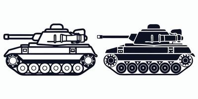 two tanks on a white background vector