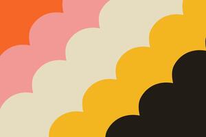 Retro waves backdrop. Simple abstract background in 1960s-1970s hippie style. Fun colorful pattern vector