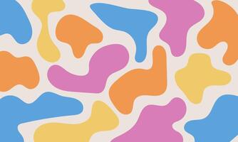 Positive abstract background with colorful blobs and liquid shapes. Trendy doodle style design. Contemporary minimalistic naive backdrop vector