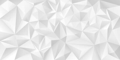 White geometric abstract futuristic polygon background. Triangle 3d decorative texture. Creative contemporary pattern - gray design vector
