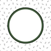 card with a round frame with an outline of green leaves vector