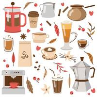 offee illustrations simple minimalistic flat design style. design elements for projects vector