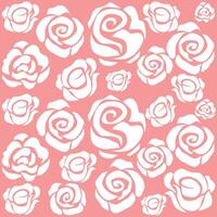 pattern with white roses on a pink background. vector