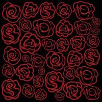pattern with roses on a black background. vector