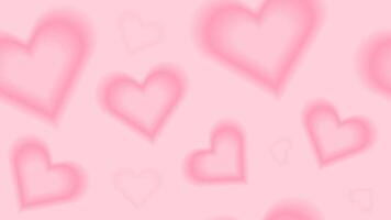 Pink y2k love pattern. Seamless gradient heart bg with blur. Abstract 2000s aesthetic card banner for romantic event illustration. Modern Valentine day dreamy header layout for glamour shop promotion vector