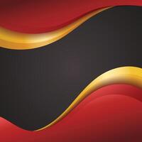 Red and gold luxury 3d background curved lines abstract vector