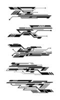 Abstract futuristic technology lines elements collection vector