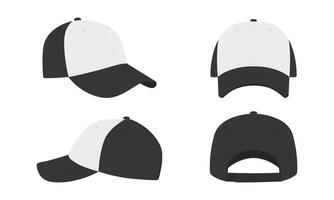 Set of hat mockup in various angle vector