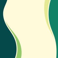 Abstract dynamic curved wavy lines square background green color vector