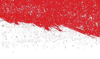 Abstract red and white grunge brush stroke Indonesian Flag background vector
