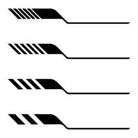 Set of abstract geometric stripes racing style car wrap stickers vector