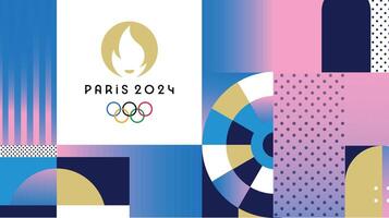 Paris 2024 Olympics Games The Look Of The Game Background With Official Logo Symbol Abstract Design Illustration vector