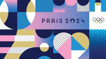 Paris 2024 Olympics Games The Look Of The Game Background With Official Logo Symbol Abstract Design Illustration vector