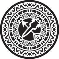 Yakut ornament. Protector of the family, amulet, talisman. Scissors and an arrow, drawing of the far east. Patterns of northern peoples, siberia and tundra vector