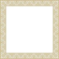 square gold border, frame, Pompeii. Rectangle Neopolitan ornament. Art of Ancient Rome. Template for stained glass vector