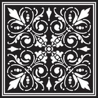 monochrome square European ornament. Classic pattern of Ancient Greece, Roman Empire. Suitable for sandblasting, plotter and laser cutting. vector