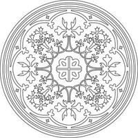 monochrome round ornament of Ancient Greece and Roman Empire. Classic circle with a pattern of European peoples. Meander frame vector
