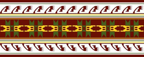 seamless colored border ornament. Native American tribes framework. vector