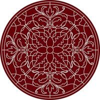 classic colored round ornament. Red pattern in a circle. Drawing of Greece and Ancient Rome. Flower drawing. vector