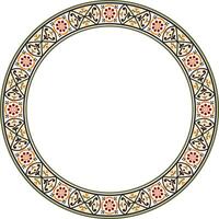 round colored border, frame, Pompeii ring. Circle Neopolitan ornament. Art of Ancient Rome. vector
