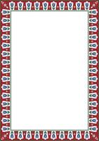 colored square Turkish ornament. Ottoman border, rectangle, frame. Muslim pattern for stained glass. vector