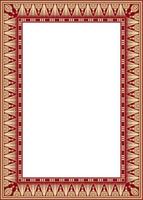 gold and red square Egyptian ornament. Endless Rectangle, Ring of Ancient Egypt. Geometric African frame. vector